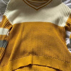 tucker+tate yellow, cream, and gray sweater